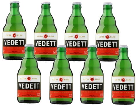 Vedett Extra Blond set van 8 flesjes á 0,33 liter Vedett Extra Blond set van 8 flesjes á 0,33 liter